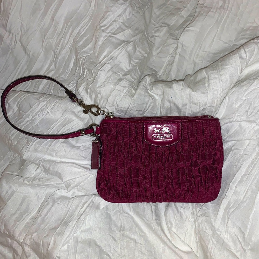 Maroon Coach wristlet